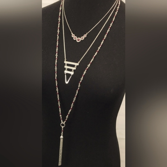 Lucky Brand Layers 3 tier Silver Necklace NWT RETAILS FOR $49 LONG - Picture 16 of 16